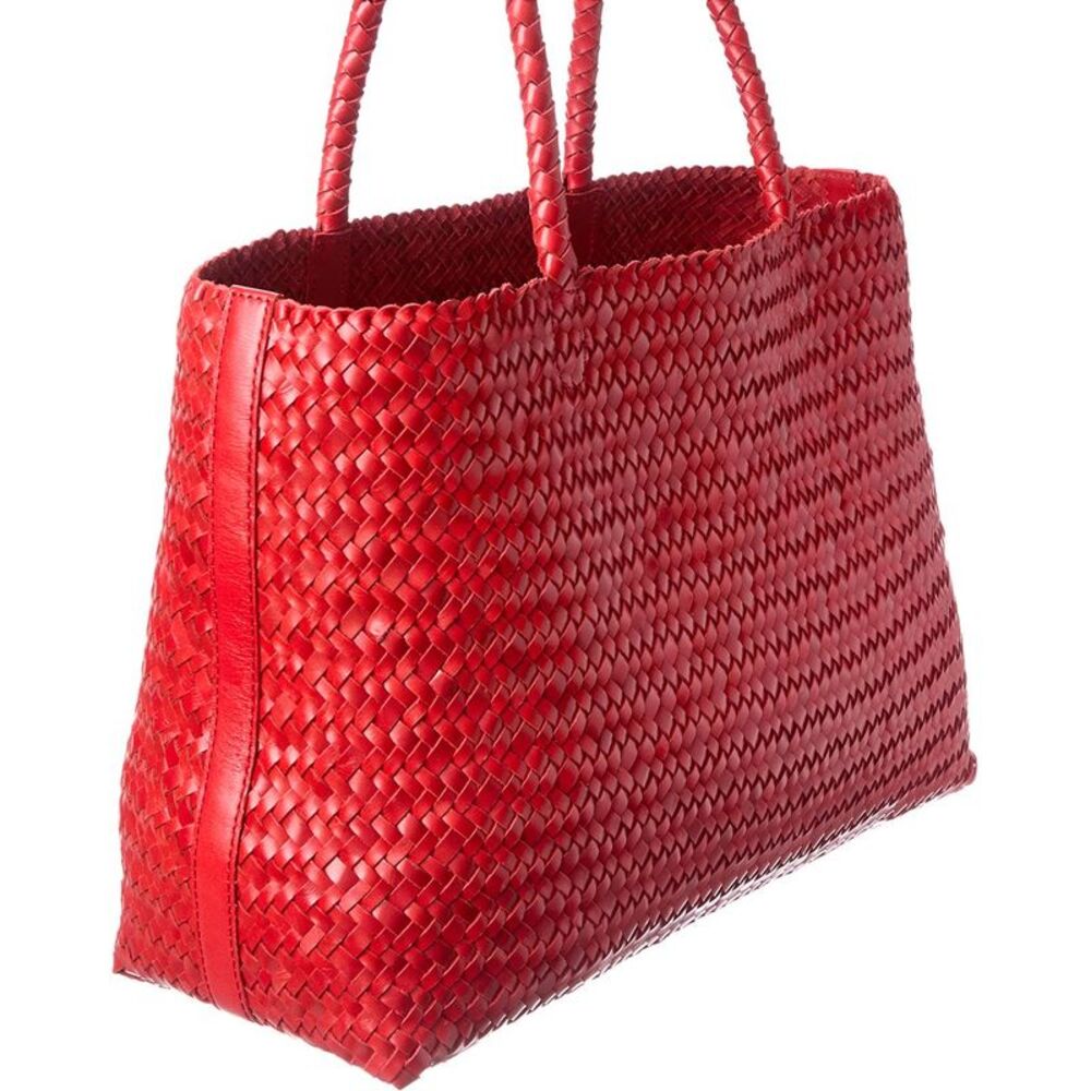 Madewell Handwoven Leather Tote, Red - Picture 3 of 4